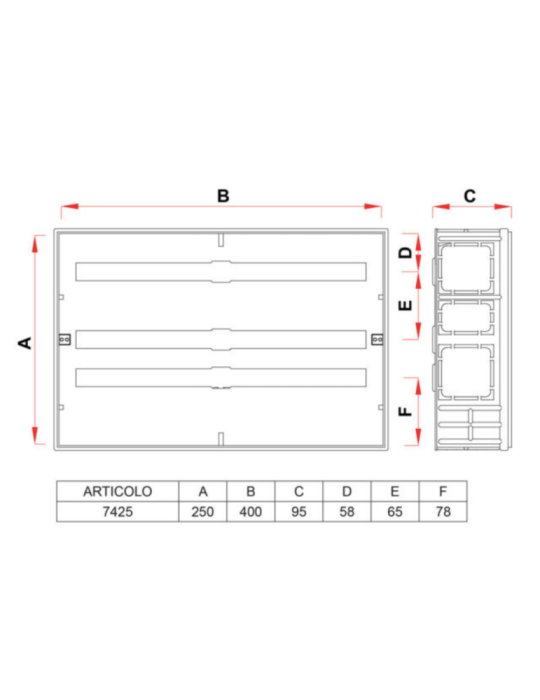 CASSETTA DI ISPEZIONE FAR PER COLLETTORI 300 400 480 600 MM disegno tecnico 4