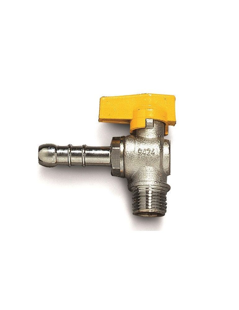 Valvola rubinetto gas a squadro portagomma 1/2" METANO Conf. 3 pezzi