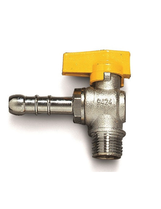 Valvola rubinetto gas a squadro portagomma 1/2" METANO Conf. 3 pezzi