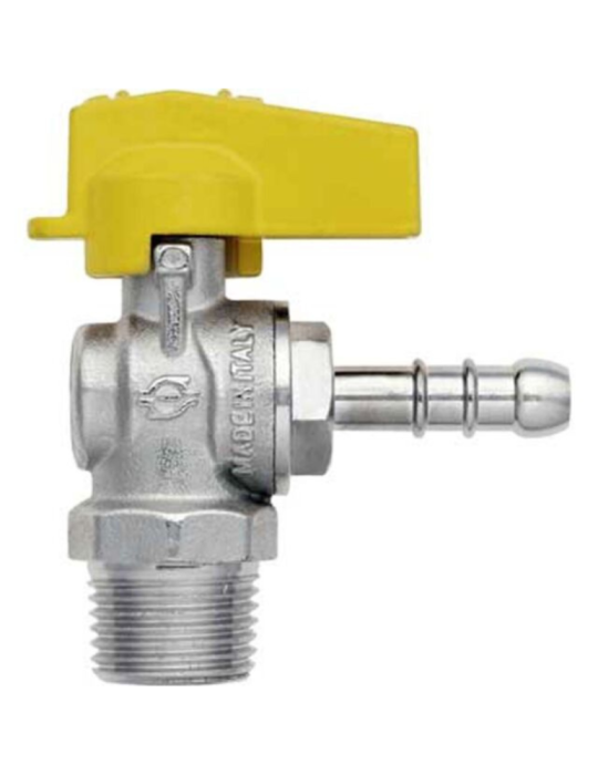 Valvola rubinetto gas a squadro portagomma 1/2" GPL Conf. 3 pezzi