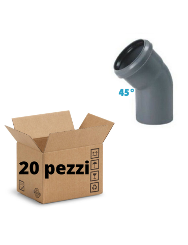 Courbes 45° Polypropylène Diamètre 40 mm emboîtement Conf. 20 pièces