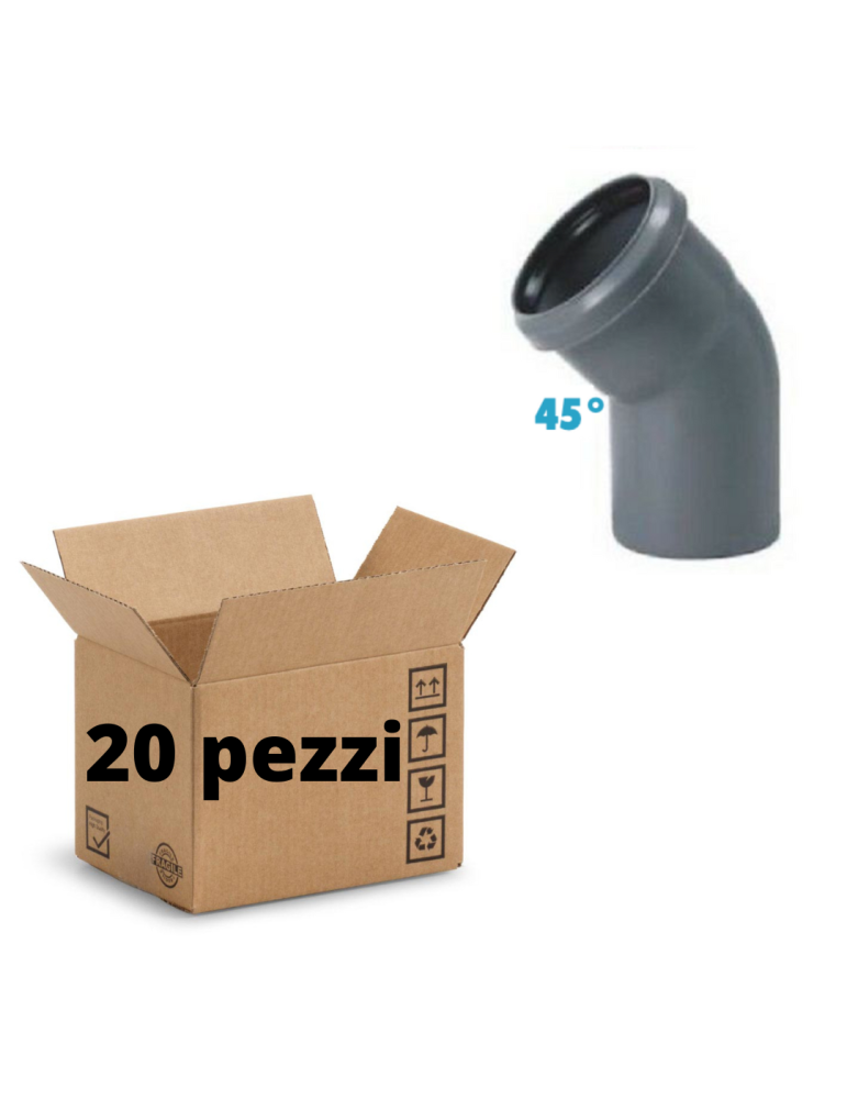 Courbes 45° Polypropylène Diamètre 40 mm emboîtement Conf. 20 pièces