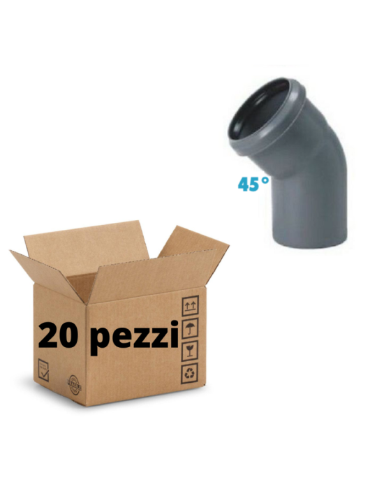 Courbes 45° Polypropylène Diamètre 40 mm emboîtement Conf. 20 pièces