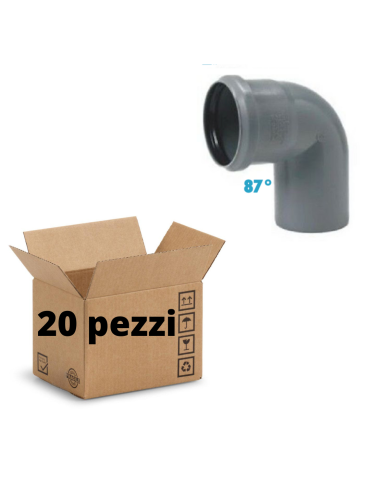 Courbes 87° Polypropylène Diamètre 40 mm Insertion conf. 20 pièces