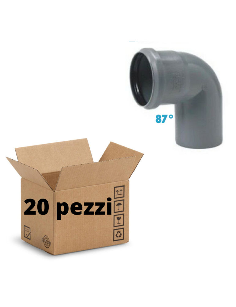 Courbes 87° Polypropylène Diamètre 40 mm Insertion conf. 20 pièces