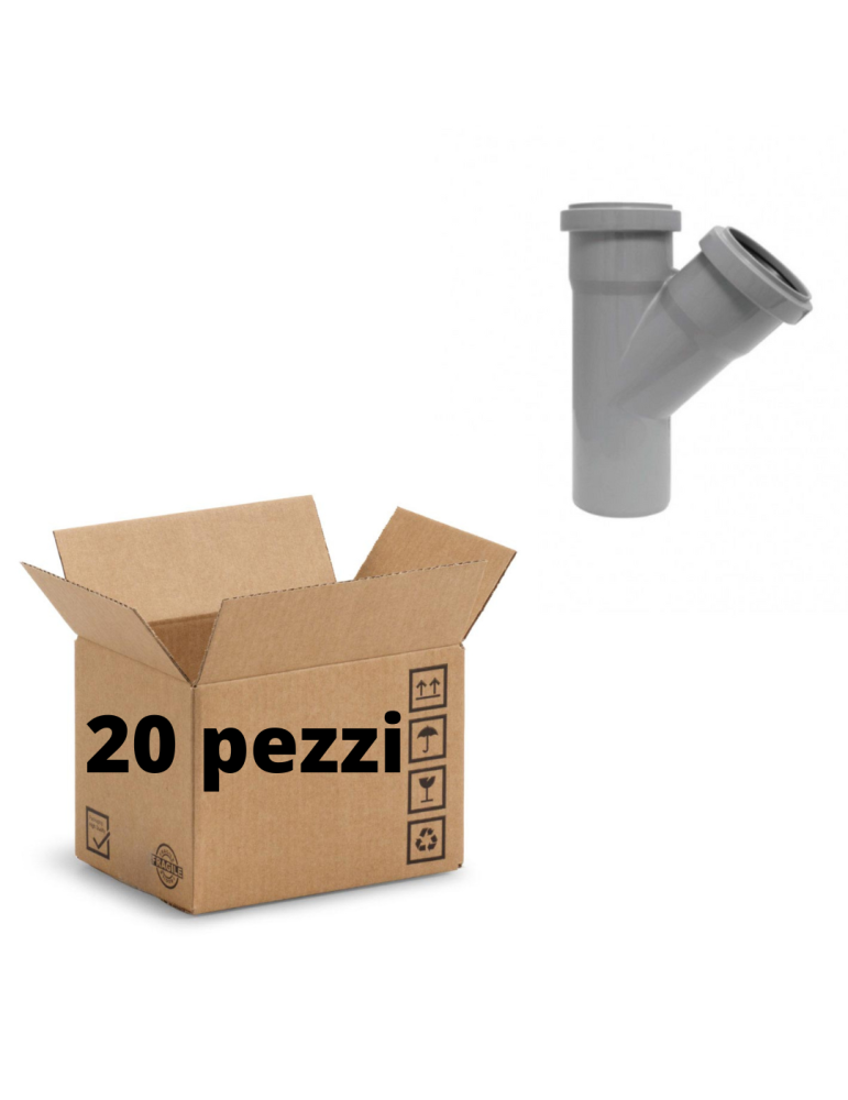 Brague Dérivation 45° Polypropylène Diamètre 40 mm Emboîtement Conf. 20 pièces