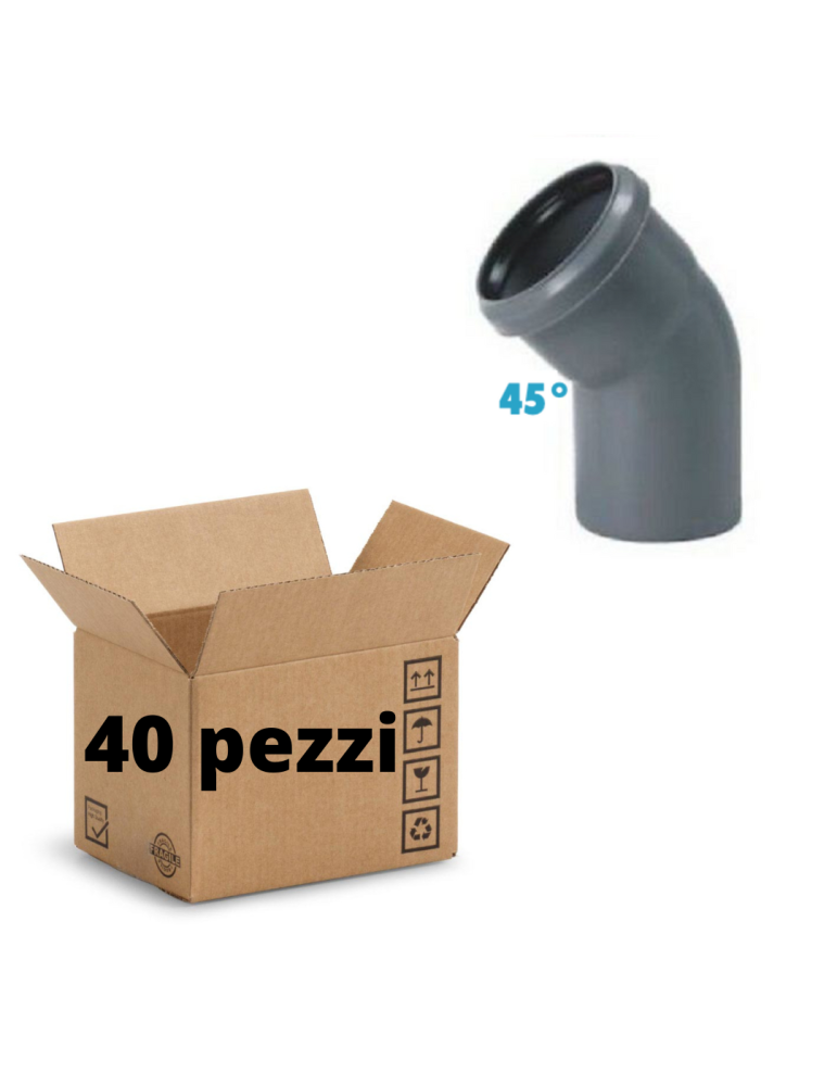 Courbes 45° Polypropylène Diamètre 32 mm emboîtement Paquet de 40 pièces