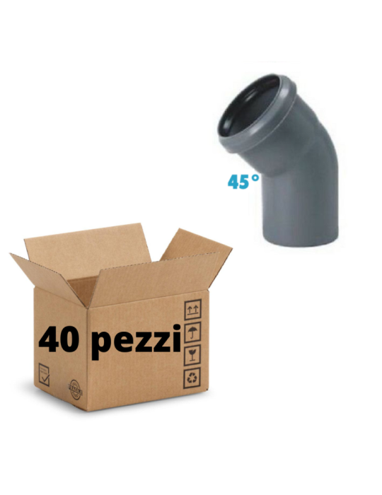 Courbes 45° Polypropylène Diamètre 32 mm emboîtement Paquet de 40 pièces