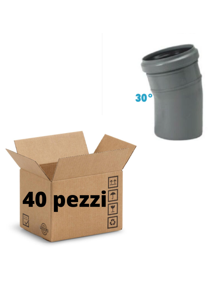 Courbes 30° Polypropylène Diamètre 32 mm Emboîtement Paquet de 40 pièces