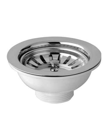 Bonimini Piletta Basket en PVC blanc pour éviers - 1"1/2 x Diam. 90