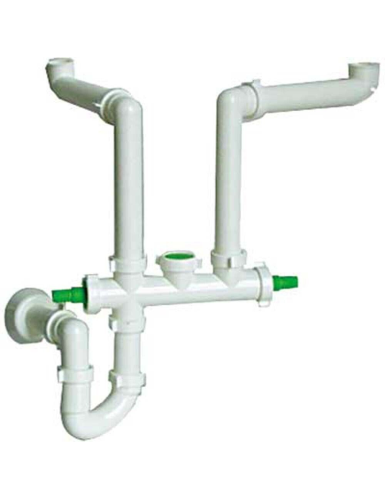 Bonomini Siphon Évier Gain de Place 2 Voies 1"1/2