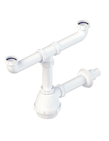 Bonomini Siphon Évier Flacon 2 Voies 1"1/2 - 1320CP