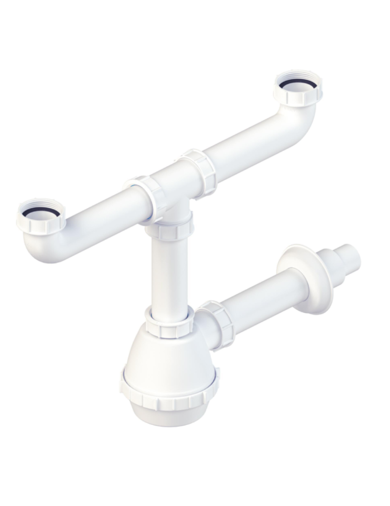 Bonomini Siphon Évier Flacon 2 Voies 1"1/2 - 1320CP