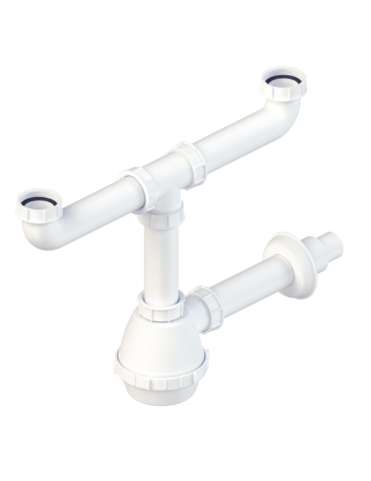 Bonomini Siphon Évier Flacon 2 Voies 1"1/2 - 1320CP