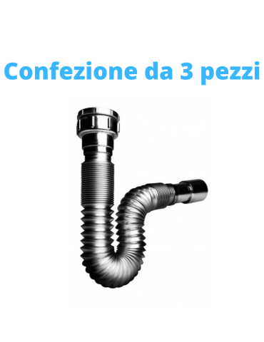 Bonomini Tube d'échappement Jolly Flex CHROMÉ 1"1/4 diamètre 32 Paquet de trois pièces