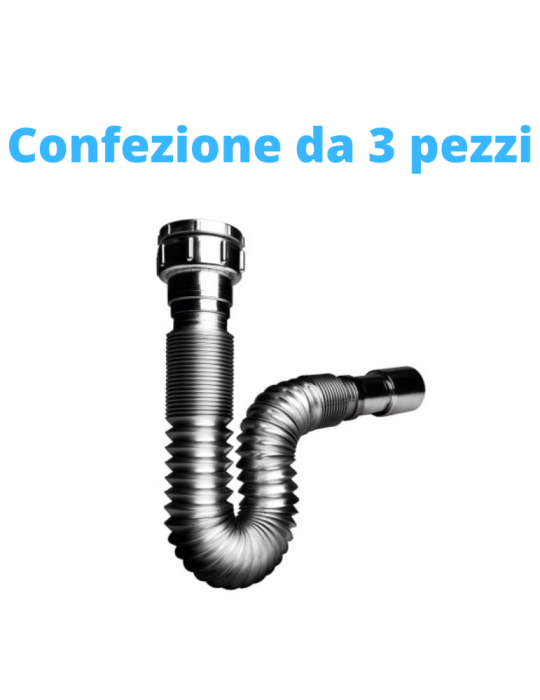 Bonomini Tube d'échappement Jolly Flex CHROMÉ 1"1/4 diamètre 32 Paquet de trois pièces