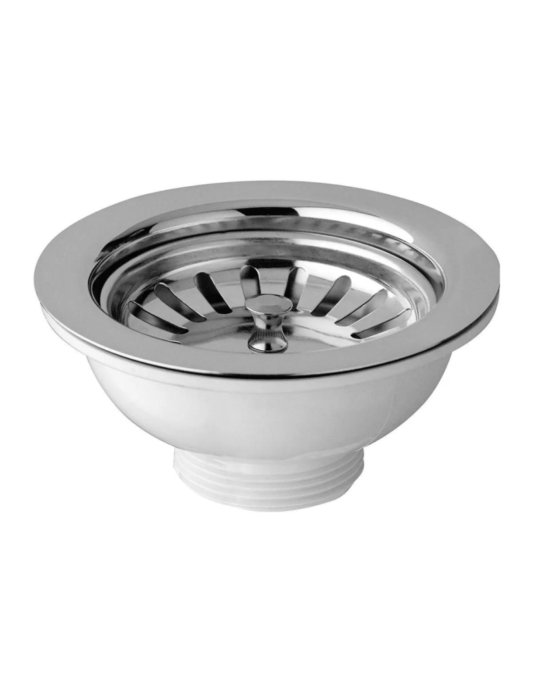 Bonomini Panier de Vidange en PVC Blanc pour Eviers - 1"1/2 x Diam. 90 Pack de deux pièces