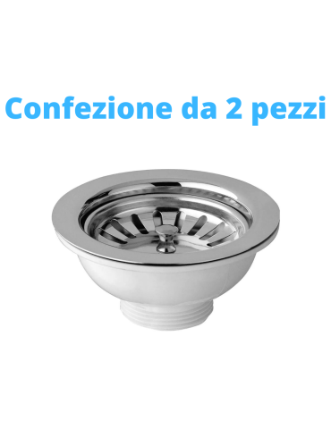 Bonomini Panier de Vidange en PVC Blanc pour Eviers - 1"1/2 x Diam. 90 Pack de deux pièces