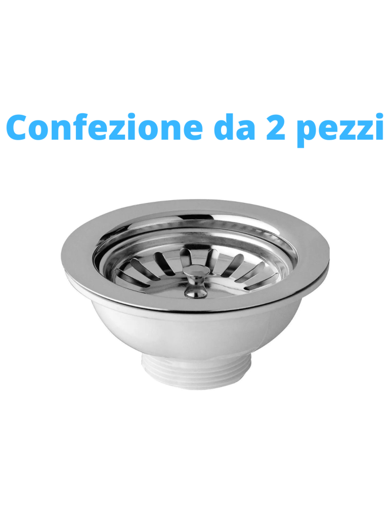 Bonomini Panier de Vidange en PVC Blanc pour Eviers - 1"1/2 x Diam. 90 Pack de deux pièces