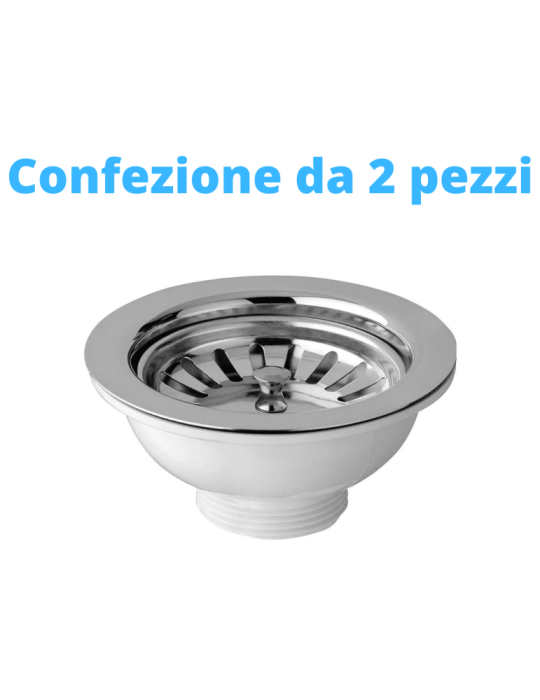 Bonomini Panier de Vidange en PVC Blanc pour Eviers - 1"1/2 x Diam. 90 Pack de deux pièces