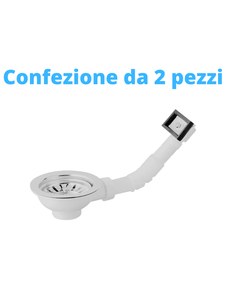 Bonomini Crépine Basket en PVC pour éviers avec trop-plein QUADRO - 1"1/2 x Diam. 90 Pack de deux pièces