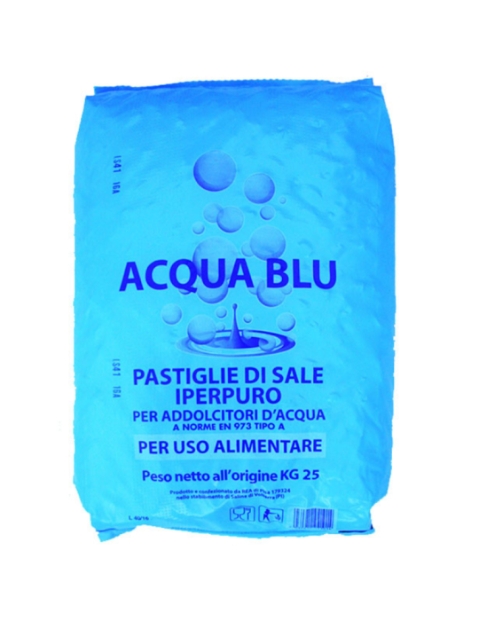 Confezione di Sale da 25 kg Pastiglie Acqua Blu per Addolcitori