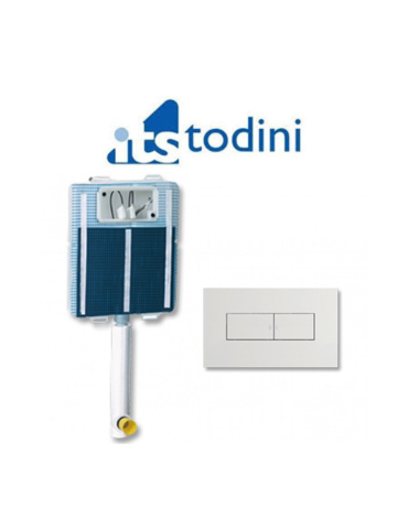 Boîte de chasse d'eau WC ITS Todini Idea Encastrée 20.00/C + Plaque Idea Blanc