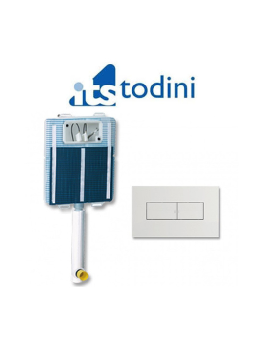 Boîte de chasse d'eau WC ITS Todini Idea Encastrée 20.00/C + Plaque Idea Blanc