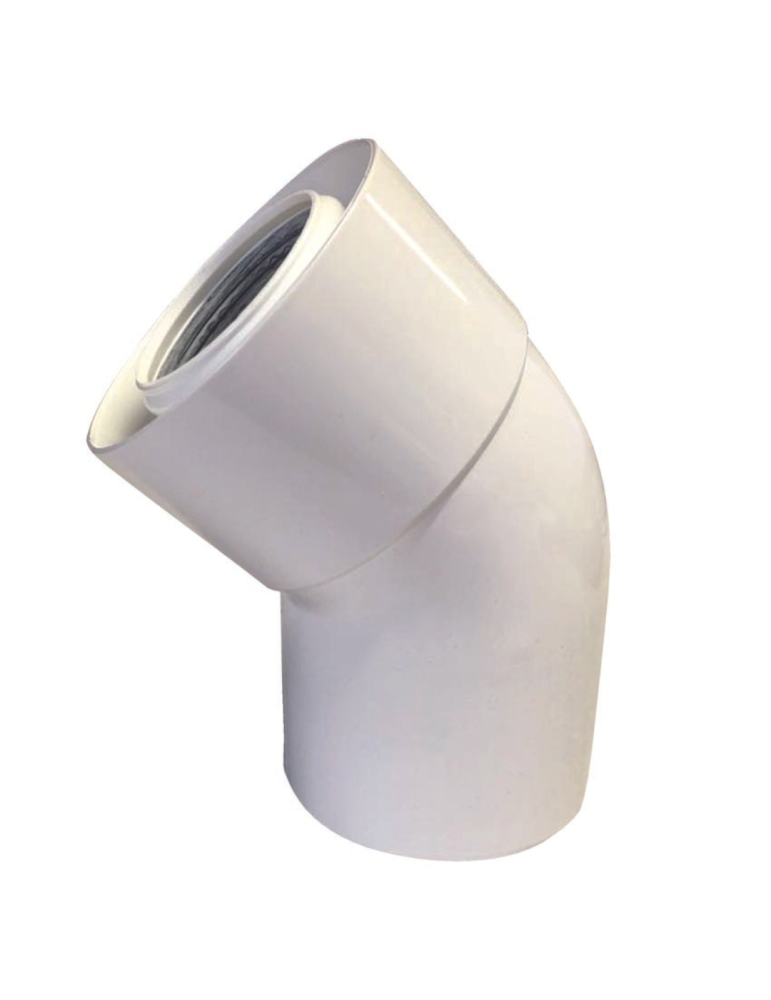 Ferrari Curva Coassiale Condensazione PPS/PVC M/F DA 45° o 90° Diam. 60/100