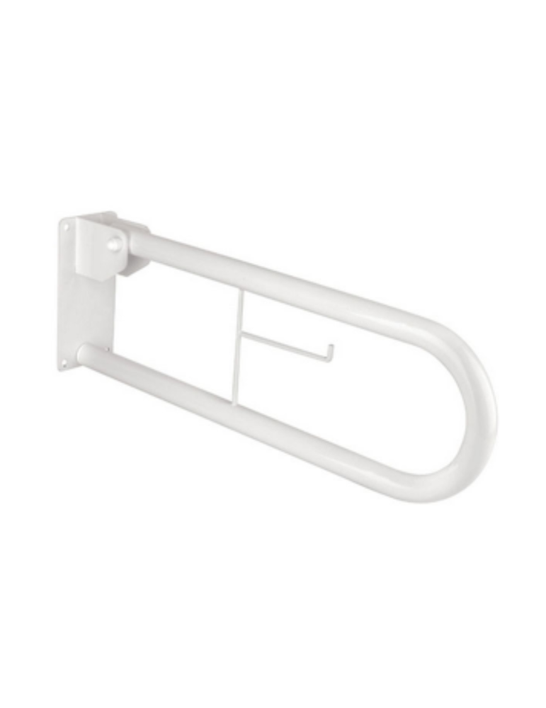 Barre d'appui rabattable avec porte-rouleau 70 cm
