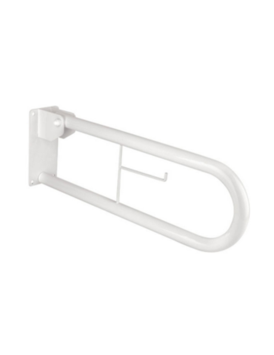 Barre d'appui rabattable avec porte-rouleau 70 cm