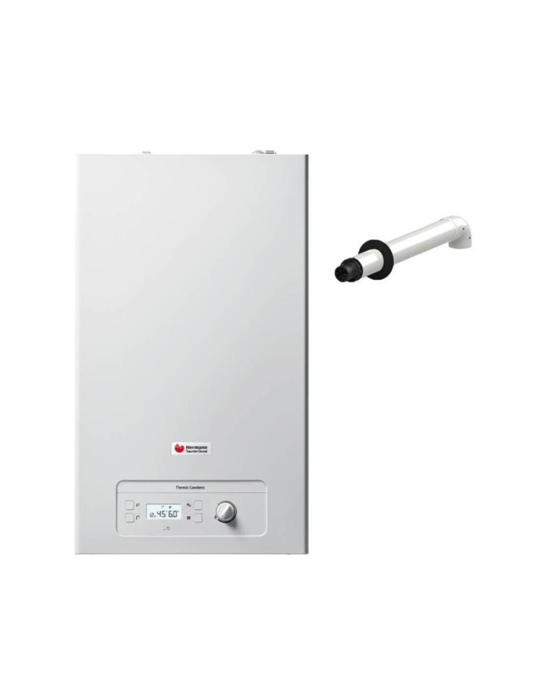 Hermann Saunier Duval Caldaia a Condensazione Themis Condens 24 KW- New Erp Metano con Kit Per Scarico Fumi