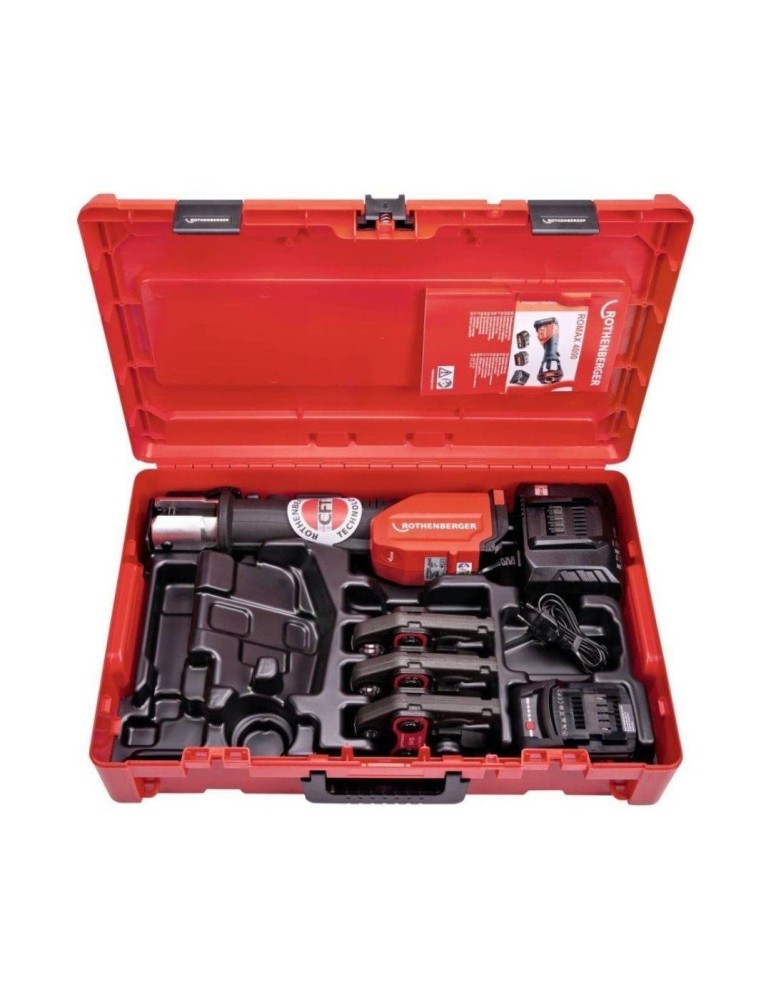 Rothenberger Kit Pressatrice ROMAX 4000 + Ganasce TH 16 20 26 32  inclusa Lampada Batteria e Carica Batteria in omaggio