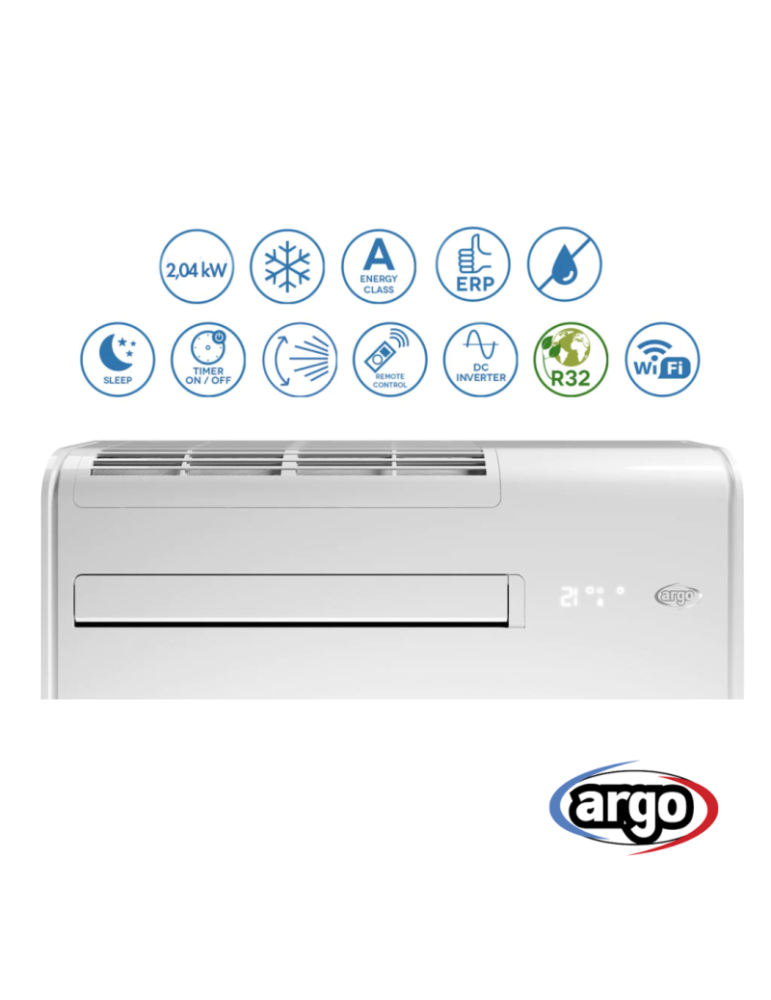 Argo Climatizzatore monoblocco Apollo 10SC 7000 Btu Inverter R-32 Wi-Fi integrato Caratteristiche