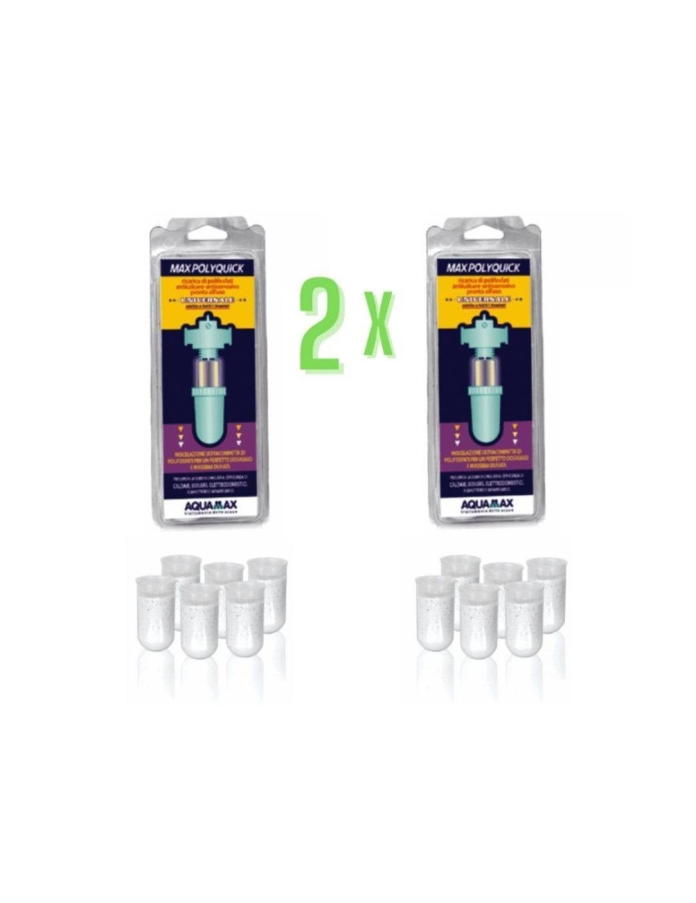Aquamax Ricariche Di Polifosfati Maxpolyquick 2 Pezzi Per Filtro Anticalcare