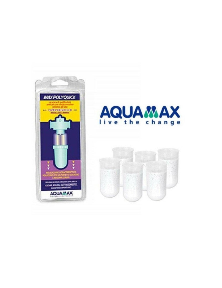 Aquamax Ricariche Di Polifosfati Maxpolyquick 2 Pezzi Per Filtro Anticalcare
