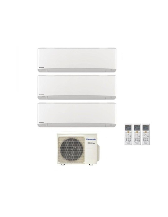 Panasonic Climatizzatore Trial Split Etherea White 9+12+12 con CU-3Z52TBE Inverter R-32 Wi-Fi Classe A++