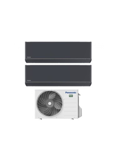 Panasonic Climatizzatore Dual Split Etherea Dark 12+12 Con CU-2Z50TBE Inverter R-32 Wi-Fi Classe A+++