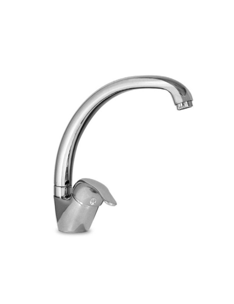 Gs Rubinetterie Mitigeur Monocommande Monotrou Pour Évier, Bec Haut Orientable, Série Ecoline, Finition Chromée - 5397/1