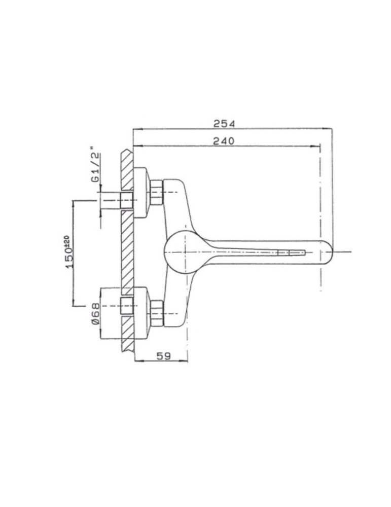 Monocomando Miscelatore Lavello a Parete Gs Rubinetterie serie Ecoline Dati tecnici