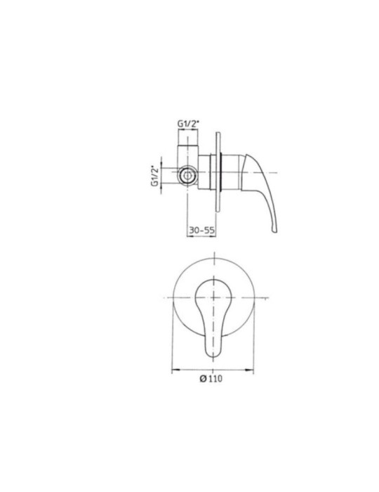 Monocomando Miscelatore Monoforo Gs Rubinetterie Doccia incasso serie Ecoline Dati tecnici