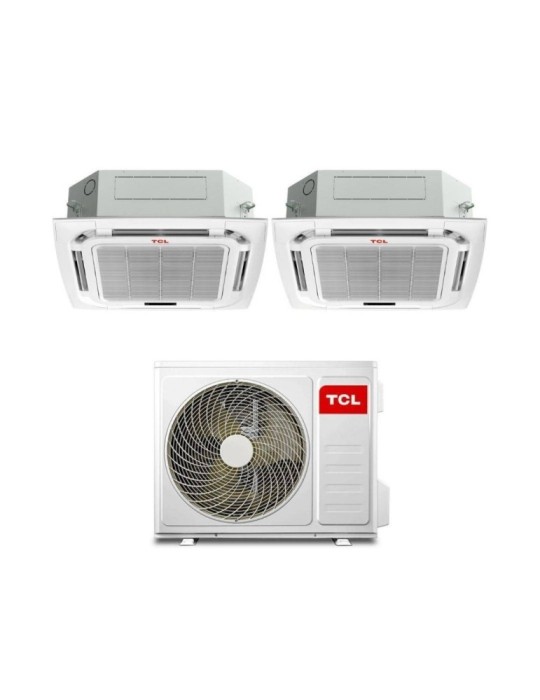 TCL Climatizzatore Inverter Dual Split a Cassetta 9+9 con MT1821 Wi-Fi R-32 Classe A++