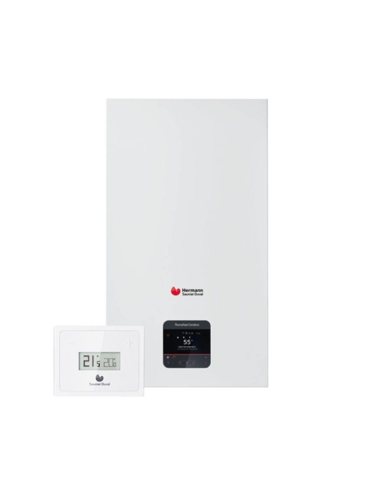 Hermann Saunier Duval Caldaia a Condensazione ThemaFast Condens 25 kW MA-CS/1 25 Wi-Fi Metano/Gpl con Kit Fumi Incluso