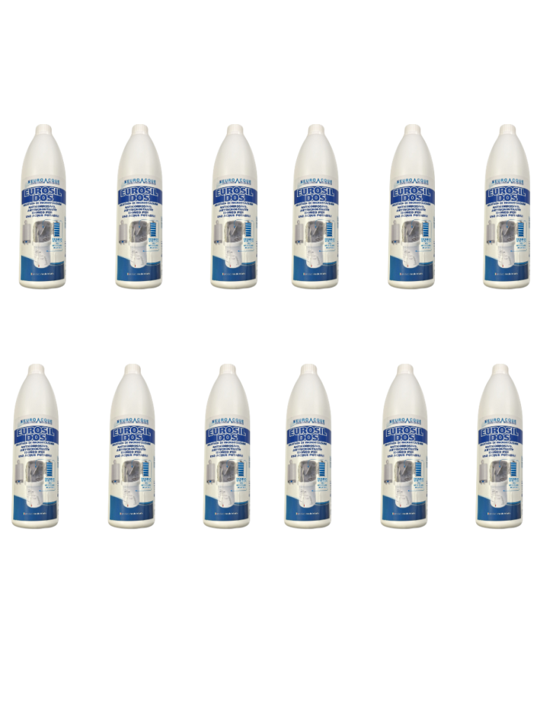 Eurosil Dos 1 litro polifosfato liquido Conf. da 12 pezzi Ricarica per pompa dosatrice Smart