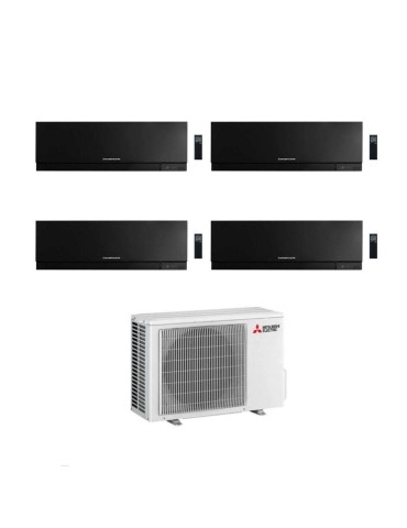 Mitsubishi Climatizzatore Quadri Split Kirigamine Zen MSZ-EF Nero 9+12+12+18 con MXZ-4F80VF Inverter R32 WiFi Classe A++