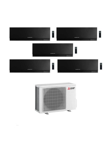 Mitsubishi Climatizzatore Penta Split Kirigamine Zen MSZ-EF Nero 9+9+12+12+12 con MXZ-5F102VF Inverter R32 WiFi Classe A++
