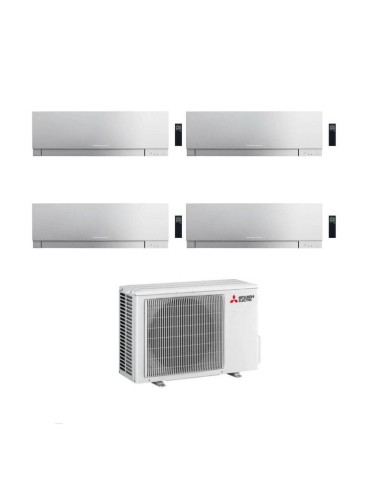 Mitsubishi Climatizzatore Quadri Split Kirigamine Zen MSZ-EF Silver 9+9+9+9 con MXZ-4F72VF Inverter R32 WiFi Classe A++