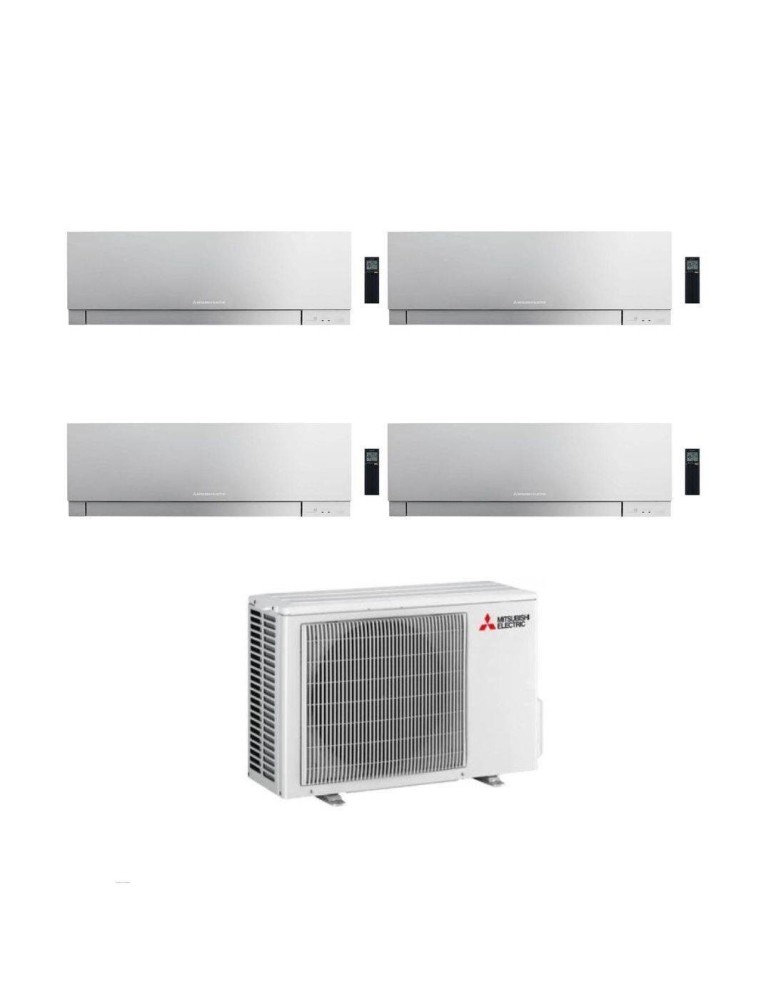 Mitsubishi Climatizzatore Quadri Split Kirigamine Zen MSZ-EF Silver 9+9+9+9 con MXZ-4F72VF Inverter R32 WiFi Classe A++