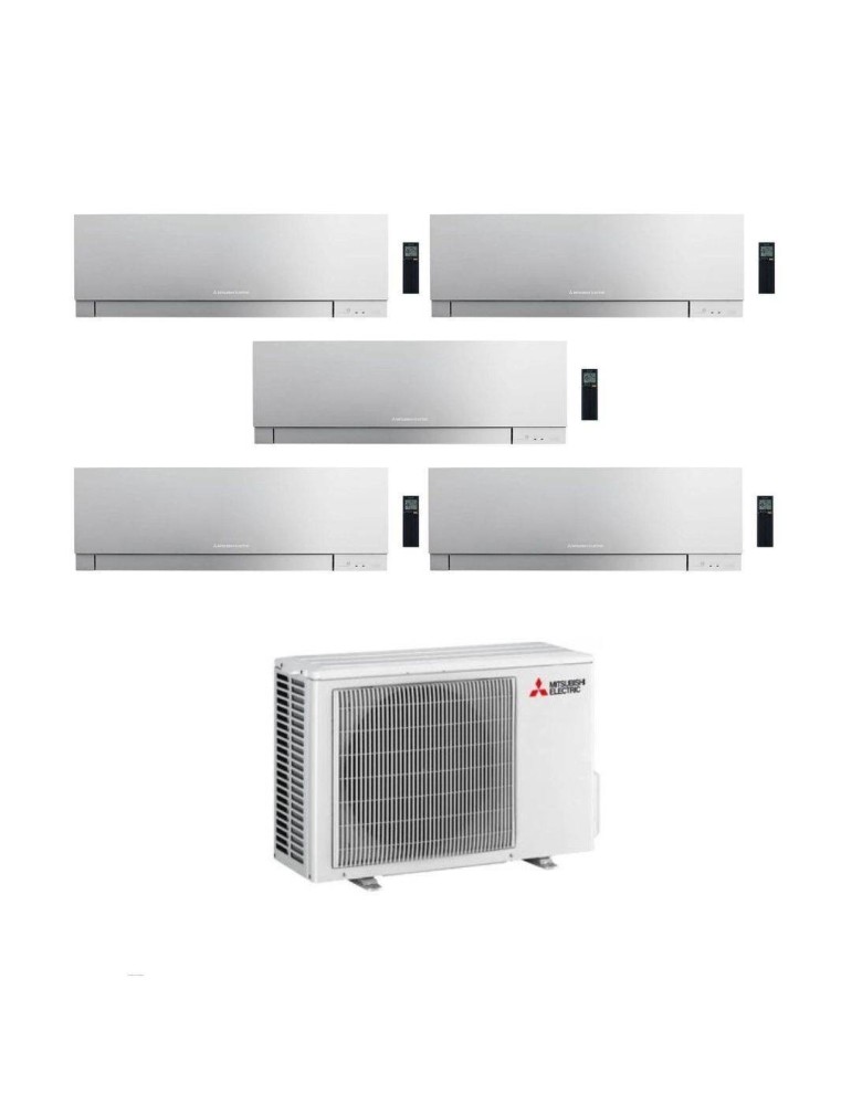 Mitsubishi Climatizzatore Penta Split Kirigamine Zen MSZ-EF Silver 9+12+12+12+12 con MXZ-5F102VF Inverter R-32 Wi-Fi Classe A++