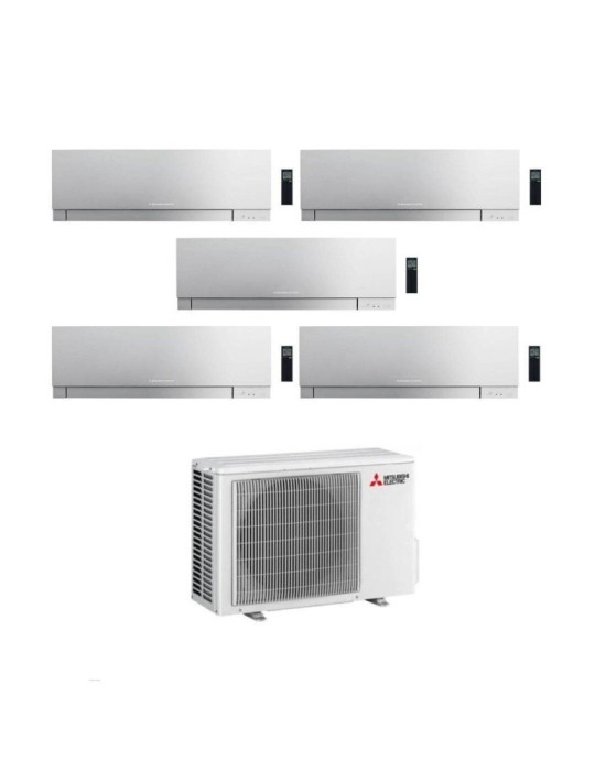 Mitsubishi Climatizzatore Penta Split Kirigamine Zen MSZ-EF Silver 9+12+12+12+12 con MXZ-5F102VF Inverter R-32 Wi-Fi Classe A++